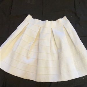 White High Flare Mini Skirt